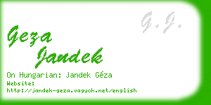geza jandek business card